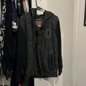 Large all black zip up hoodie